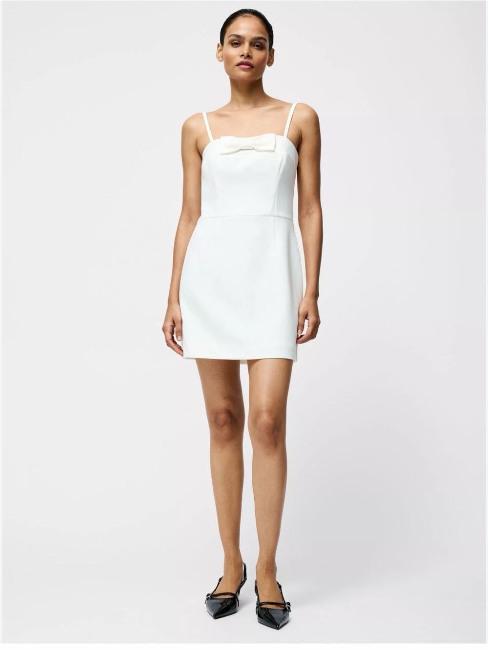 NWT French Connection whisper bow white mini dress